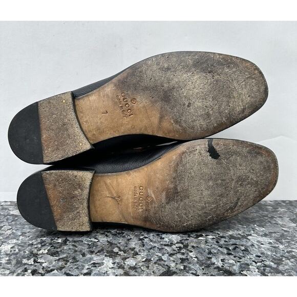 GUCCI L'AVEUGLE PAR AMOUR BLACK LEATHER WEB LOAFERS SHOES Men’s Size 7 - Picture 11 of 14